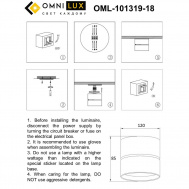 oml-101319-18 светильник потолочный omnilux lenno